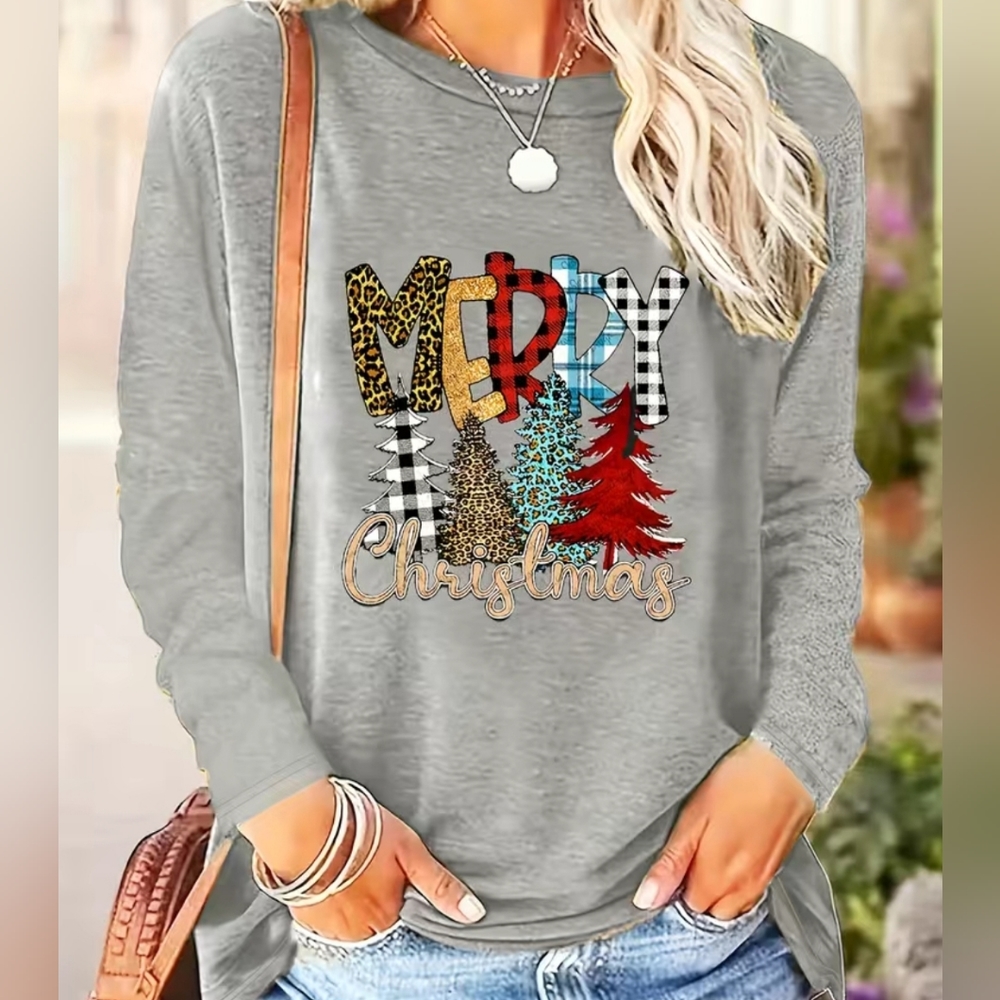NWT/ In Pkg /Christmas Graphic Long Sleeve Top Size XL